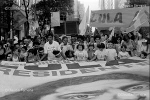 Black Movement march supporting presidential candidate Luís Inácio Lula da Silva