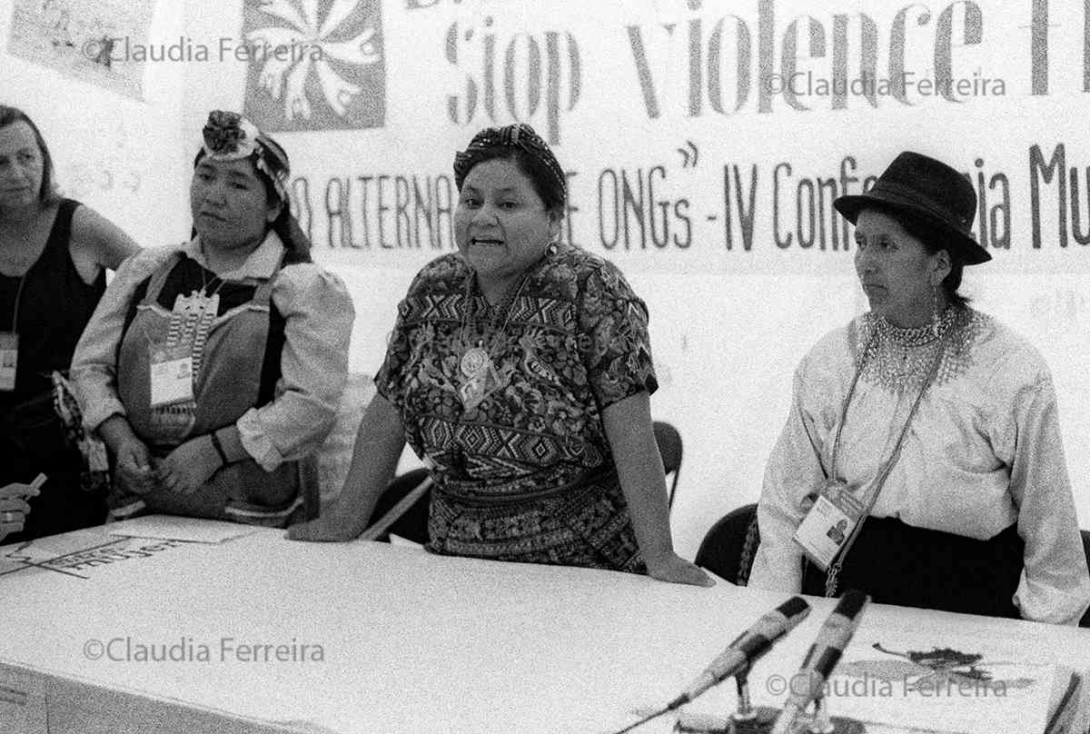 Rigoberta Menchú  na Quarta Conferência Mundial sobre as Mulheres