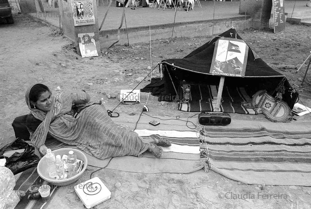 Manifestantes na Quarta Conferência Mundial sobre Mulheres